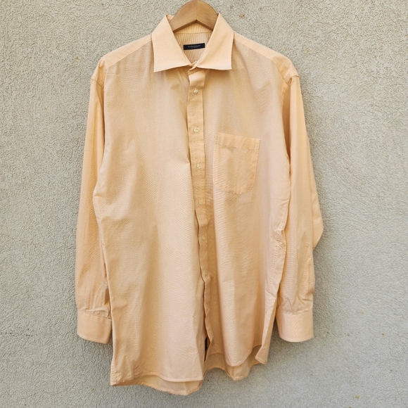 Burberry London Shirt Men’s 16 1/2 R Extra Large Tangerine Imported Cotton USA - Picture 2 of 12
